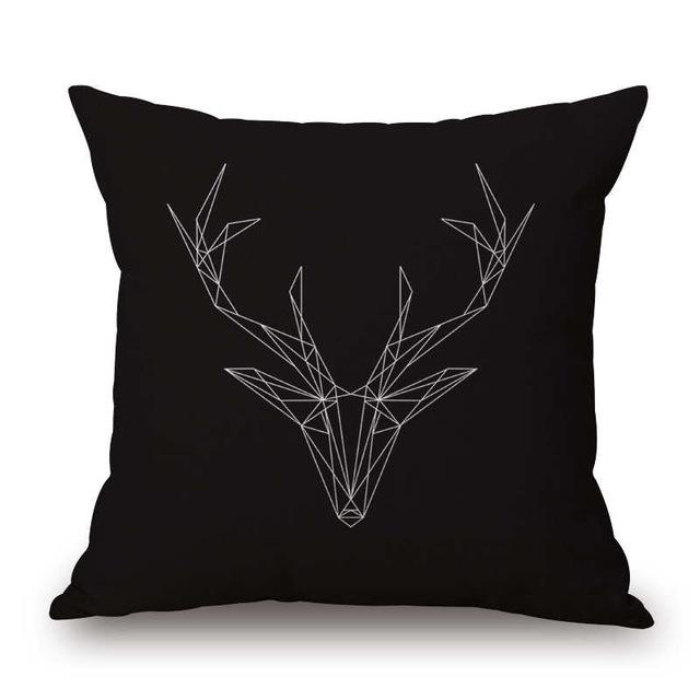 Black and White Linen Pattern Pillow Case